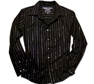 【前開シャツ】 Stripes of light shirts